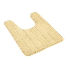 U Shaped Bathroom Rugs Contour Non-slip Toilet Mat Absorbent Cozy Velvet Floor Mat 23.62 x 19.69in (Option: FastDryBathMat Kahki)