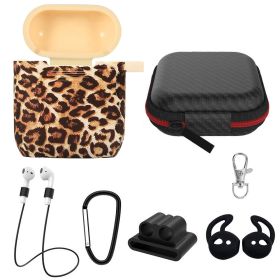 Silicone Case for Apple AirPod 1 2 AirPods Protective Cover Skin w/Strap Ear Hooks Watch Band Holder (Option: AP12Case Leopard)