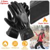 Unisex Leather Winter Warm Gloves Outdoor Windproof Soft Gloves Cycling Skiing Running Cold Winter Gloves