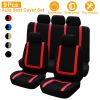 9Pcs Full Set Car Seat Covers For Auto Truck SUV Universal Front Rear Car Seats Headrest Protectors Split Bench Compatible
