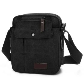 Unisex Crossbody Bags Canvas Phone Tablet PC Shoulder Bag Credit Card Key Messenger Purse (Option: CrossbodyBag BLK)