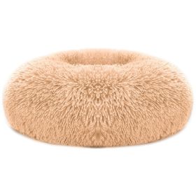 Pet Dog Bed Soft Warm Fleece Puppy Cat Bed Dog Cozy Nest Sofa Bed Cushion For S/M Dog (Option: PetCalmingBed BrownL)