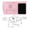 Foldable Laptop Table Bed Notebook Desk w/Cooling Fan Mouse Board LED light 4 x USB Ports Breakfast Snacking Tray with Storage Groove For Home Office