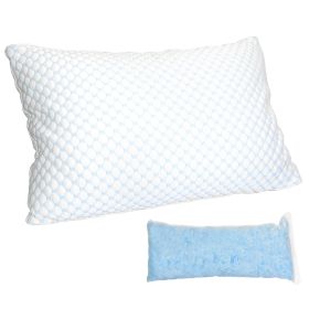 Shredded Memory Foam Pillow Adjustable Cool Pillow with Extra Filling Machine Washable Cover for Side Back Stomach Sleepers (Option: Pillow Queen1Pc)