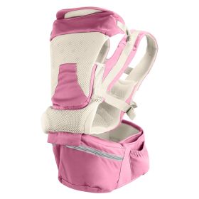 Multifunctional Baby Carrier With Hip Seat Head Hood Front Back Side Carrying All Position Ergonomic Adjustable Infant Carrier For 0-4 Years Old Newbo (Option: BabyCarrier Pink)