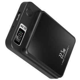 2 In 1 Magnetic Wireless Power Bank 10000mAh PD20W Fast Charger MagSafe Wireless Power Bank Fit for IOS Phones IOS Phone 14 Series And More (Option: PowerBank Black)