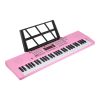 61 Keys Digital Music Keyboard Electric Piano Electronic Musical Instrument Kids Learning Keyboard with Stand Light Up Keys Microphone for 3-12 Year O