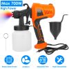 700W Electric Paint Sprayer Handheld HVLP Spray Painter Painting Spray Gun For Fences Brick Walls w/ 3 Spray Patterns 800ML Detachable Cup