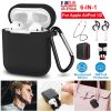 Silicone Case for Apple AirPod 1 2 AirPods Protective Cover Skin w/Strap Ear Hooks Watch Band Holder
