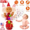Kid Electric Dance Toy Christmas Elk Snowman Senior Penguin Plush Toy Interactive Sing Song Whirling Mimicking Recording Light up Toy