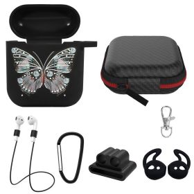 Silicone Case for Apple AirPod 1 2 AirPods Protective Cover Skin w/Strap Ear Hooks Watch Band Holder (Option: AP12Case Butterfly)