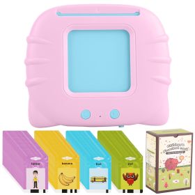 224 Words Kid Flash Talking Cards 112 Card Electronic Cognitive Audio Toddler Reading Machine Animal Shape Color Repeated Learning Cards English For C (Option: TalkFlashCard Pink)