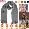 Electric Heated Winter Scarf USB Heating Neck Wrap Unisex Heated Neck Shawl Soft Warm Scarves 3 Heating Modes for Outdoor Cycling Skiing Skating