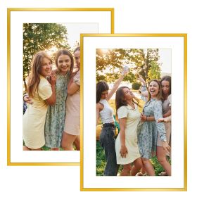 2 Packs 16x24in Picture Frames Wall Gallery Photo Frame Wall Mounted Poster Display Frame  for Horizontal Vertical Wall Mounted (Option: 2PcsPictureFrame Gold)