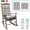 2Pcs Rocking Chair Cushion Upper And Lower Back And Seat Sets with Non-Slip Ties Polyester Fiber Filling Comfortable for Indoor Home Office Car