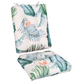 2Pcs Rocking Chair Cushion Upper And Lower Back And Seat Sets with Non-Slip Ties Polyester Fiber Filling Comfortable for Indoor Home Office Car (Option: Pad BeigeColorLeaf)