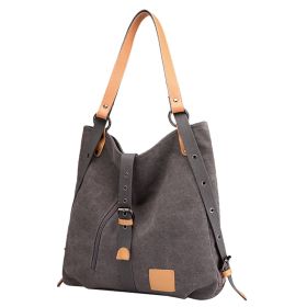 Ladies Canvas Tote Bag Multifunctional Purse Handbag Adjustable Shoulder Rucksack Convertible Backpack Wear-Resistant Dirt-Proof For Women School Offi (Option: LadyToteBag Grey)