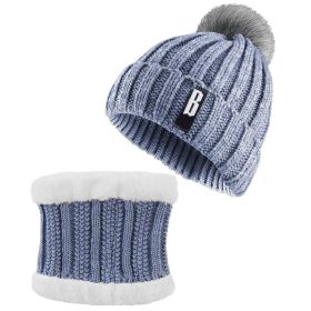Winter Beanie Hat Scarf Set Women Warm Knitting Skull Cap Neck Warmer for Walking Running Hiking Camping Outdoors Gift (Option: KnittedHat Grey)