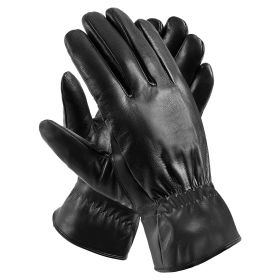 Unisex Leather Winter Warm Gloves Outdoor Windproof Soft Gloves Cycling Skiing Running Cold Winter Gloves (Option: GiftPUGlovesXL BLK)