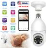 E27 WiFi Bulb Camera 1080P FHD WiFi IP Pan Tilt Security Surveillance Camera with Two-Way Audio Night Vision Motion Detection Function APP Control
