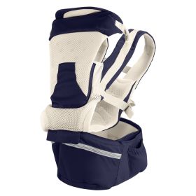 Multifunctional Baby Carrier With Hip Seat Head Hood Front Back Side Carrying All Position Ergonomic Adjustable Infant Carrier For 0-4 Years Old Newbo (Option: BabyCarrier NavyBlue)