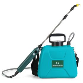 5L/1.32Gallon Battery Operated Water Sprayer Portable Garden Sprayer Electric Sprayer with Rechargeable Handle Telescopic Wand 3 Spray Nozzles Shoulde (Option: GardenSprayer Green)