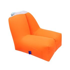 Inflatable Lounger Air Sofa Chair Couch w/ Portable Organizing Bag Waterproof Anti-Leaking for Backyard Lakeside Beach Traveling Camping Picnics (Option: InflatableAirSeatMedium Orange)