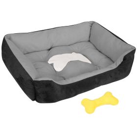 Pet Dog Bed Soft Warm Fleece Puppy Cat Bed Dog Cozy Nest Sofa Bed Cushion Mat For S/M Dog (Option: PetBed BlackXXL)