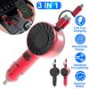 21W 3 In 1 Retractable Car Charger Fast Car Charger Mini Car Phone Charger with USB Port Type-C Cable LT & Micro Cable Fit For IOS Phone 15/14/13 And