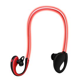 Wireless Sports Headsets Wireless V4.1 Neckband Earphones HD Stereo Sweat-proof Headphones Earbuds w/ LED Light Mic 8Hrs Work Running (Option: SportLEDEarbud Red)