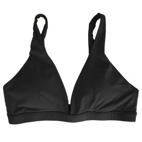 Women Deep V-Neck Sports Bras U-Shaped Back Sport Bras Padded Strappy Crop Open Back Low Impact Bras Sexy Fitness Tank Tops with Removable Pads for Gy (Option: Bra BlackXL)