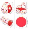 3 In 1 Child Crawl Tunnel Tent Kids Play Tent Ball Pit Set Foldable Children Play House Pop-up Kids Tent w/Storage Bag for Indoor Outdoor Travel Use