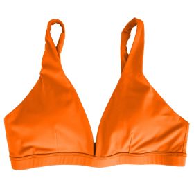 Women Deep V-Neck Sports Bras U-Shaped Back Sport Bras Padded Strappy Crop Open Back Low Impact Bras Sexy Fitness Tank Tops with Removable Pads for Gy (Option: Bra OrangeM)
