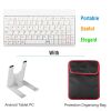 80 Keys Wired Keyboard Mini USB Connector Keyboard Portable Durable Keyboard w/ Carry Bag Tablet Stand for Android Window Tablet