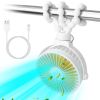 Portable Baby Stroller Fan Rechargeable Handheld Fan with Flexible Tripod Clip On Desktop Hanging Fan 3 Gear Speed 360° Tilt Head