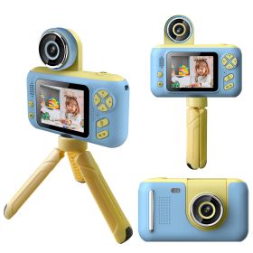 Kids Digital Camera with Flip Lens Children Video Camcorder Christmas Toy Birthday Gifts with Tripod 2.4in Screen 32G MMC Card for 3-10 Year Old Boys (Option: DigitalCamera Blue)