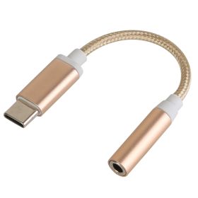 USB-C Type C Adapter Port to 3.5mm Aux Audio Jack Earphone Headphone Cable Cord (Option: USBCAuxCable Gold)