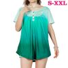 Women Summer Shirts Tops Loose Short Sleeve T Shirts Casual Floral Printed Button Shirts Blouse S-XXL