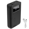 10000mAh Portable Power Bank External Battery Pack Charger Dual USB Charge Ports with LCD Display Flashlight Type C Micro USB Lightning Input Ports