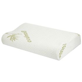Bamboo Memory Foam Sleep Pillow Contoured Cervical Orthopedic Pillow Neck Support Breath Pillow (Option: BambooMFPillow L)
