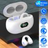 Wireless V5.3 Earbuds Clip-On Open TWS Earphones With Built-In Mic LED Display Charging Case 60H Standby Time IPX3 Waterproof Sweat Resistant Sport Fi