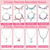 66Pcs Charm Bracelet Making Kit Kids\' Jewelry Necklace Making Kits Colorful DIY Charm Beads Pendant Set Jewelry Decor Supplies with Gift Box for 5-12