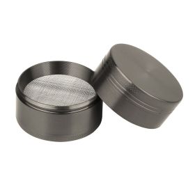 Magnetic Herb Spice Tobacco Grinder 2-inch 4-Piece Zinc Alloy Crusher Kitchen Mill with Pollen Scraper (Option: StainlessHerbGrinder Grey)