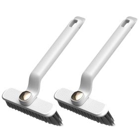 2 Pack Multi-Function Rotating Crevice Cleaning Brush Stiff Bristle Brush Gap Cleaner with 2-In-1 Clip and Spade for Tight Spaces Bathroom Kitchen (Option: 2PcsCleanBrush White)