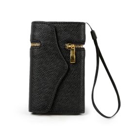 iPhone 4 Clutch Case Unique ZIPPER PU Leather Wallet Flip Hard Case Cover Card Holder For iPhone 4 4s (Option: GiftIP4CasePurse Black)