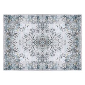 6x9FT Vintage Area Rug Modern Non Slip Carpet Boho Low Pile Soft Rug Waterproof Machine Washable Rug for Living Room Bedroom Kitchen Dining Room Under (Option: AreaRug 69FTType1)