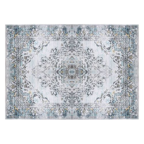 6x9FT Vintage Area Rug Modern Non Slip Carpet Boho Low Pile Soft Rug Waterproof Machine Washable Rug for Living Room Bedroom Kitchen Dining Room Under