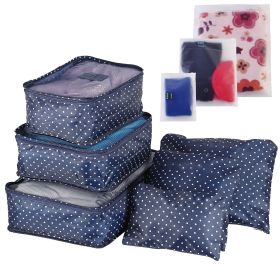 9Pcs Clothes Storage Bags Water-Resistant Travel Luggage Organizer Clothing Packing Cubes for Blouse Hosiery Stocking Underwear (Option: 9PcsClothesStorageBag NavySpot)