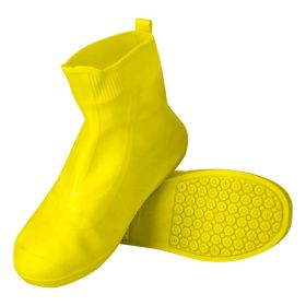 Waterproof Shoe Covers Reusable Not-Slip Rain Shoe Covers Protectors Foldable TPE Rubber Shoe Protectors For Men Women Kids (Option: ShoeCover YellowXL)