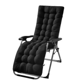 66.92x22.04in Thickened Chaise Lounger Cushion Recliner Rocking Chair Sofa Mat Deck Chair Cushion (Option: Cushion ProBlack)